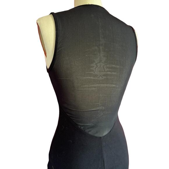 Womens Dress Size Small Black Floral Sheer Sexy Office Siren Party Formal - Picture 5 of 6